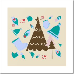 Cute Christmas Tree Posters and Art